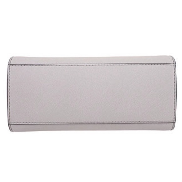 Michael Kors Selma MED Color-block White & Cement Saffiano Leather Messenger Bag - Picture 6 of 14